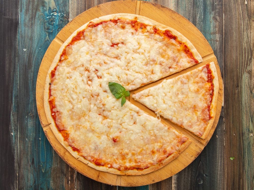 The margherita pizza