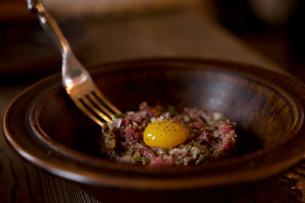 Steak tartare with Korean pear & sesame oil